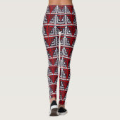 Abstract rood en zwart leggings (Achterkant)