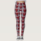 Abstract rood en zwart leggings (Voorkant)