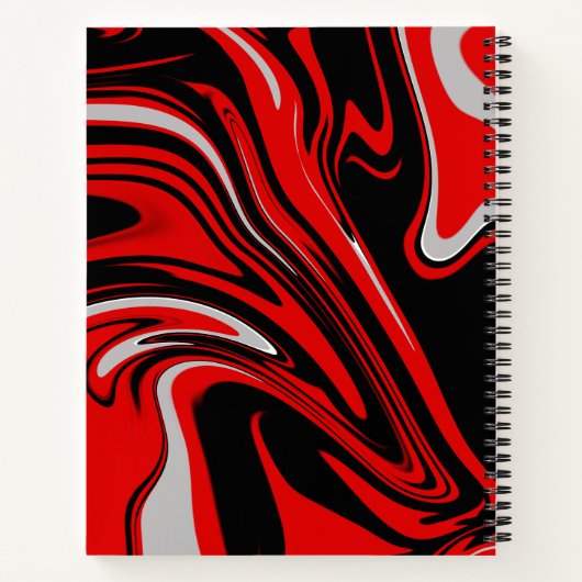 Abstract rood en zwart Notitieboek (Achterkant)