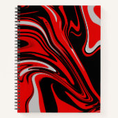 Abstract rood en zwart Notitieboek (Voorkant)