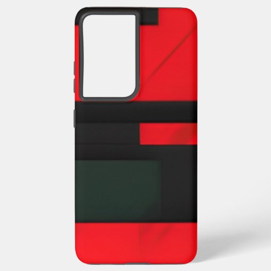 Abstract rood en zwart samsung galaxy hoesje (Achterkant)