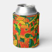 Abstract rood fragmentair patchwork blikjeskoeler (Blikje Voorkant)