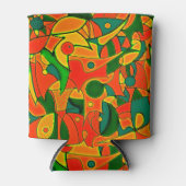 Abstract rood fragmentair patchwork blikjeskoeler (Voorkant)