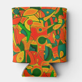 Abstract rood fragmentair patchwork blikjeskoeler (Achterkant)