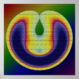 Abstract Rood Geel Blauw Regenboog kleuren Poster