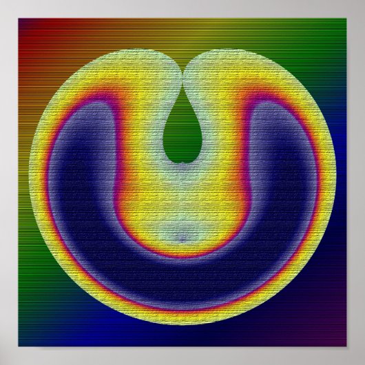 Abstract Rood Geel Blauw Regenboog kleuren Poster (Voorkant)