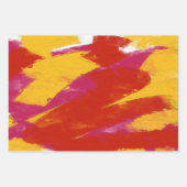 Abstract rood, geel en roze inpakpapier vel (Voorkant 3)