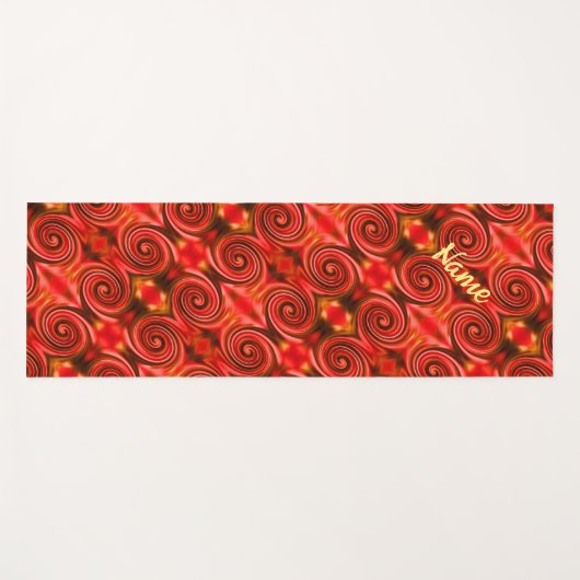 Abstract rood - Gele Zijlen Ontwerp Gepersonalisee Yogamat (Voorkant (horizontaal))