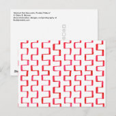 Abstract rood geometrisch geschilderd patroon briefkaart (Voorkant / Achterkant)