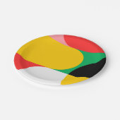 Abstract Rood Geometrisch Patroon Kerstmis Papieren Bordje (Gekanteld)