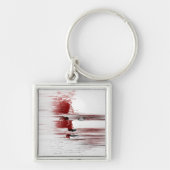 Abstract rood gezicht sleutelhanger (Voorkant)