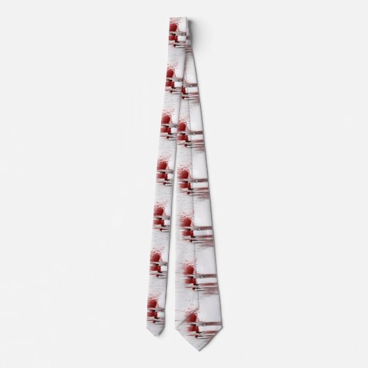 Abstract rood gezicht stropdas (Achterkant)