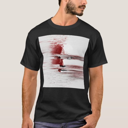 Abstract rood gezicht t-shirt (Voorkant)