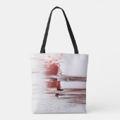 Abstract rood gezicht tote bag (Achterkant)