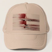 Abstract rood gezicht trucker pet (Voorkant)