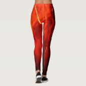 Abstract rood goud licht streaks vuurwerk bokeh leggings (Achterkant)