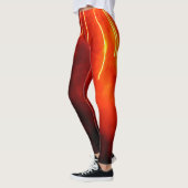 Abstract rood goud licht streaks vuurwerk bokeh leggings (Links)