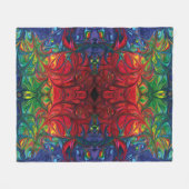 Abstract rood groen blauw fleece deken (Voorkant (Horizontaal))