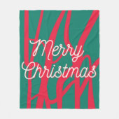 Abstract Rood Groen Gepersonaliseerd Prettig Kerst Fleece Deken (Voorkant)