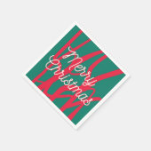 Abstract Rood Groen Gepersonaliseerd Prettig Kerst Servet (Hoek)