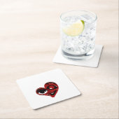 Abstract, rood hart kartonnen onderzetters (Insitu)