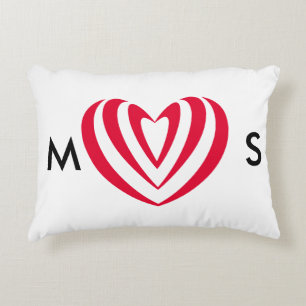 Abstract Rood Hart Minimalistisch Liefdessymbool Accent Kussen