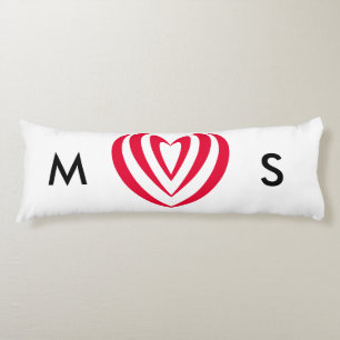 Abstract Rood Hart Minimalistisch Liefdessymbool Lichaamskussen