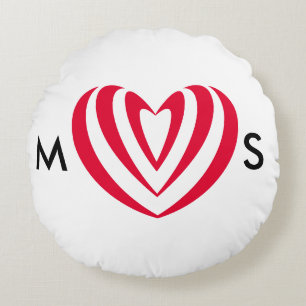 Abstract Rood Hart Minimalistisch Liefdessymbool Rond Kussen
