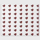 Abstract rood hart op inpakpapier (Vlak)