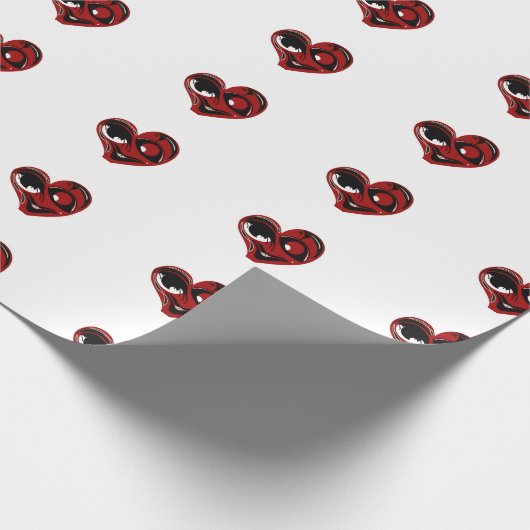 Abstract rood hart op inpakpapier (Hoek)