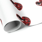 Abstract rood hart op inpakpapier (Rol Hoek)