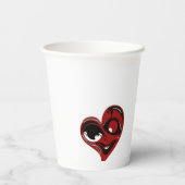 Abstract, rood hart papieren bekers (Achterkant)