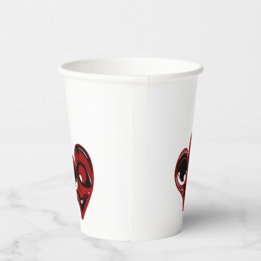 Abstract, rood hart papieren bekers (Rechts)