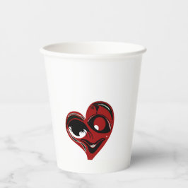 Abstract, rood hart papieren bekers