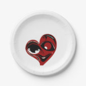 Abstract, rood hart papieren bordje (Voorkant)