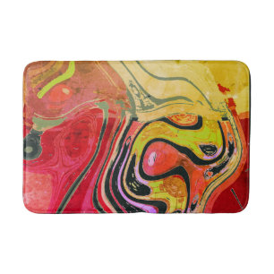 Abstract rood kunstwerk badmat