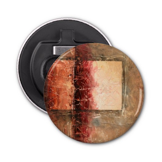 Abstract rood landschap button flesopener (Voorkant)
