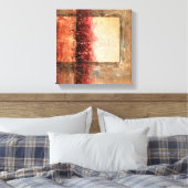 Abstract rood landschap canvas afdruk (Insitu (Slaapkamer))