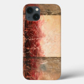 Abstract rood landschap Case-Mate iPhone case (Achterkant)