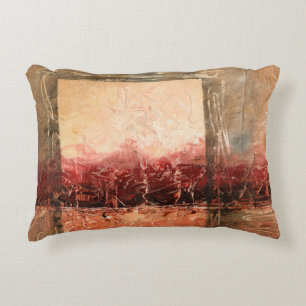Abstract rood landschap decoratief kussen