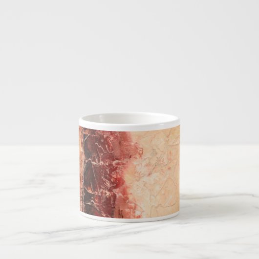 Abstract rood landschap espresso kop (Voorkant)