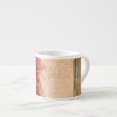 Abstract rood landschap espresso kop (Voorkant rechts)