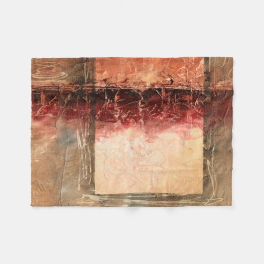 Abstract rood landschap fleece deken (Voorkant (Horizontaal))