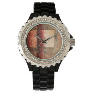 Abstract rood landschap horloge