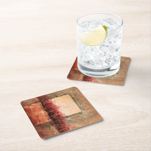 Abstract rood landschap kartonnen onderzetters (Insitu)