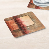 Abstract rood landschap kartonnen onderzetters (Schuin)