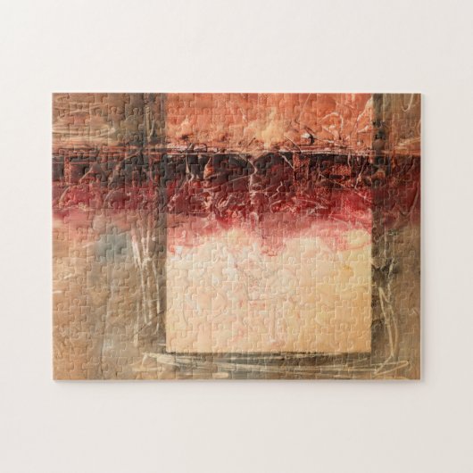 Abstract rood landschap legpuzzel (Horizontaal)