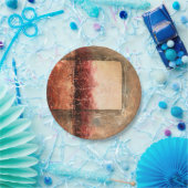 Abstract rood landschap papieren bordje (Feest)