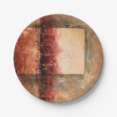 Abstract rood landschap papieren bordje (Voorkant)