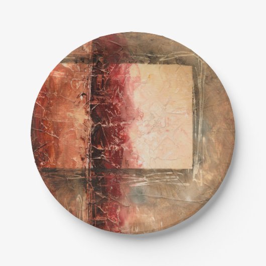 Abstract rood landschap papieren bordje (Voorkant)